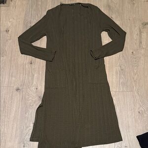 Olive Green Long Sleeve Cardigan